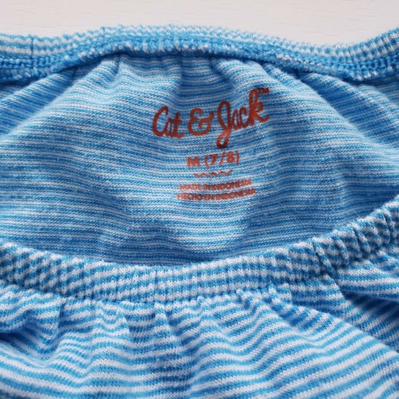Cat & Jack Blue Striped Short Sleeve Top M - Picture 6 of 6